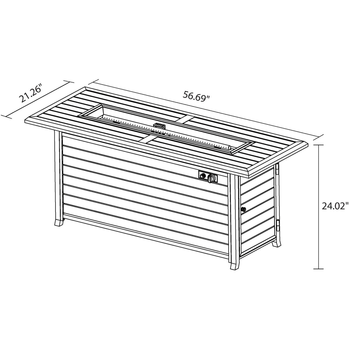 57 x 21 Propane Gas Fire Pit Table G730467
