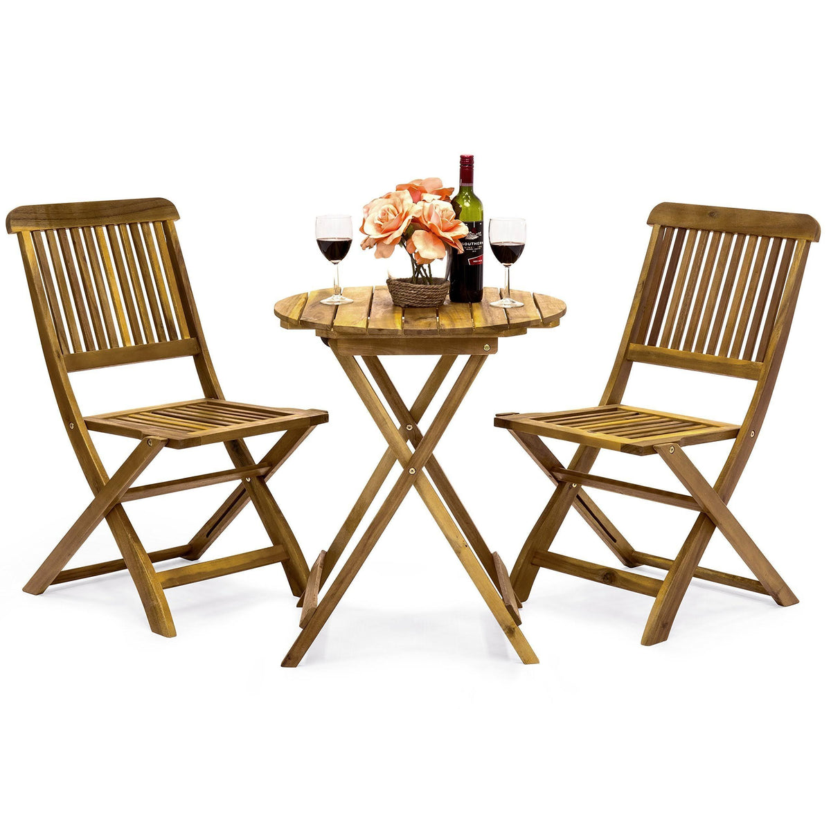 3-Piece Acacia Wood Folding Bistro Set T5699