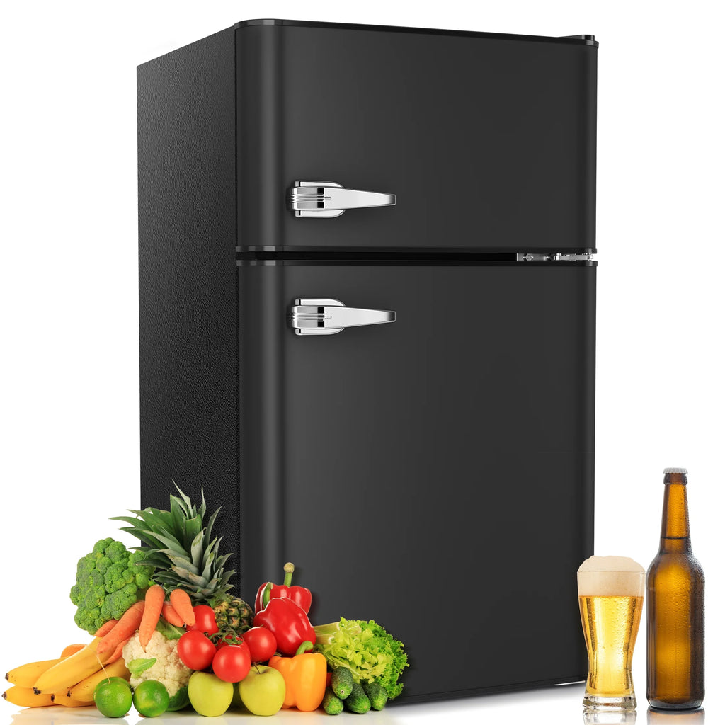 3.1 Cu.ft Mini Fridge with Freezer Two Door Stainless Steel T220588