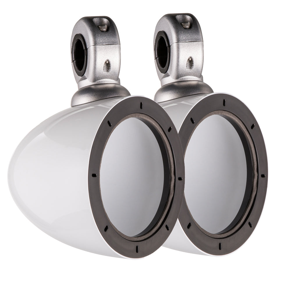 White Mini Wake Tower Marine Enclosures with 4" DSC Speakers Z11475