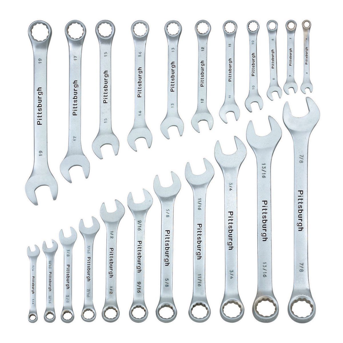 Fully Polished SAE and Metric Combination Wrench Set, 22 Piece X9951