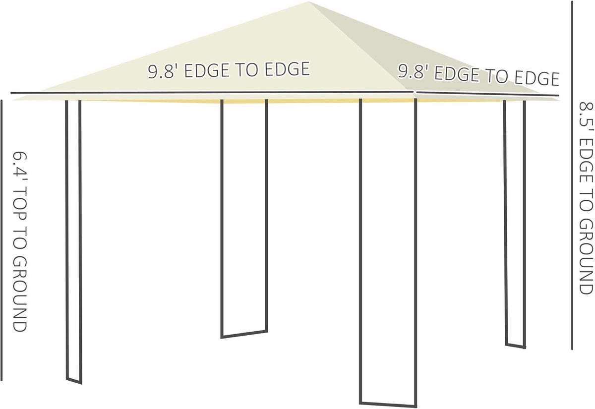 10' x 10' Outdoor Gazebo Canopy with Steel Frame C333