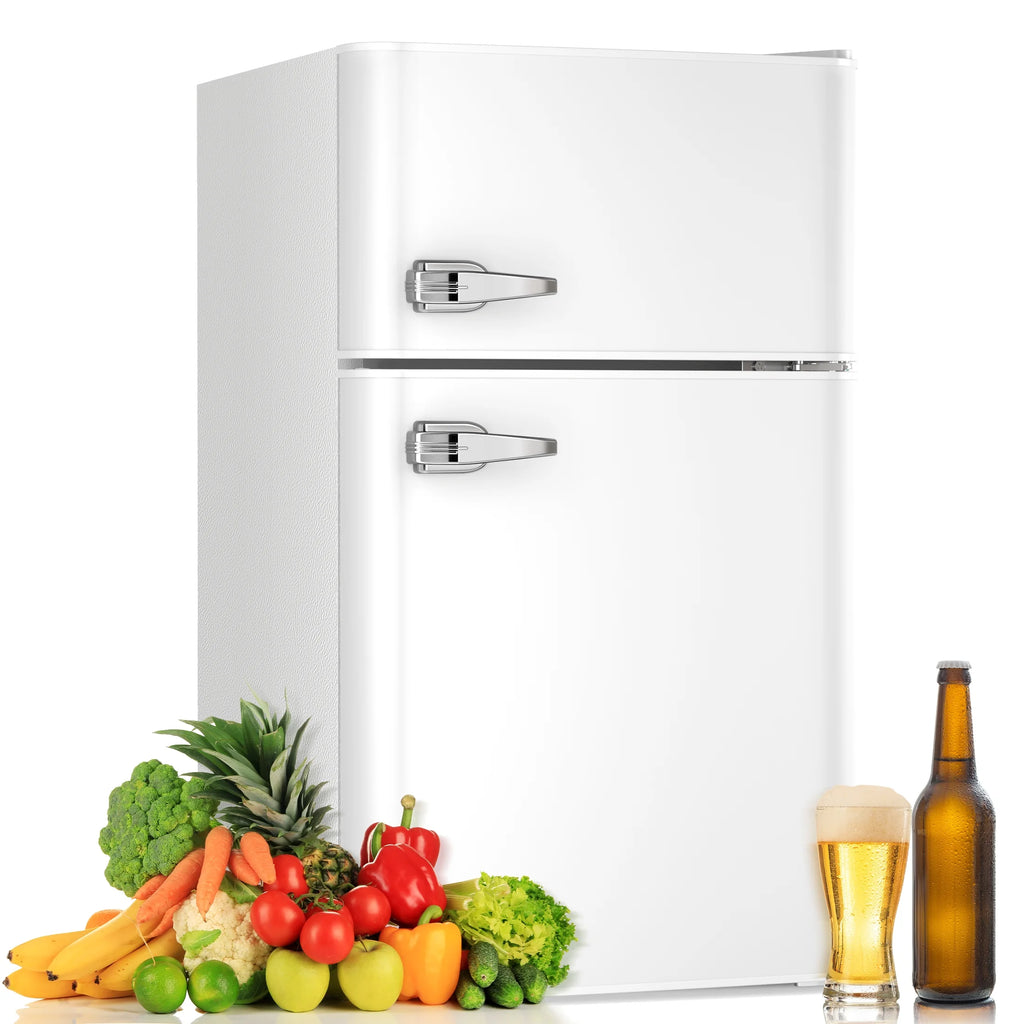 3.1 Cu.ft Mini Fridge with Freezer Two Door Stainless Steel T220588