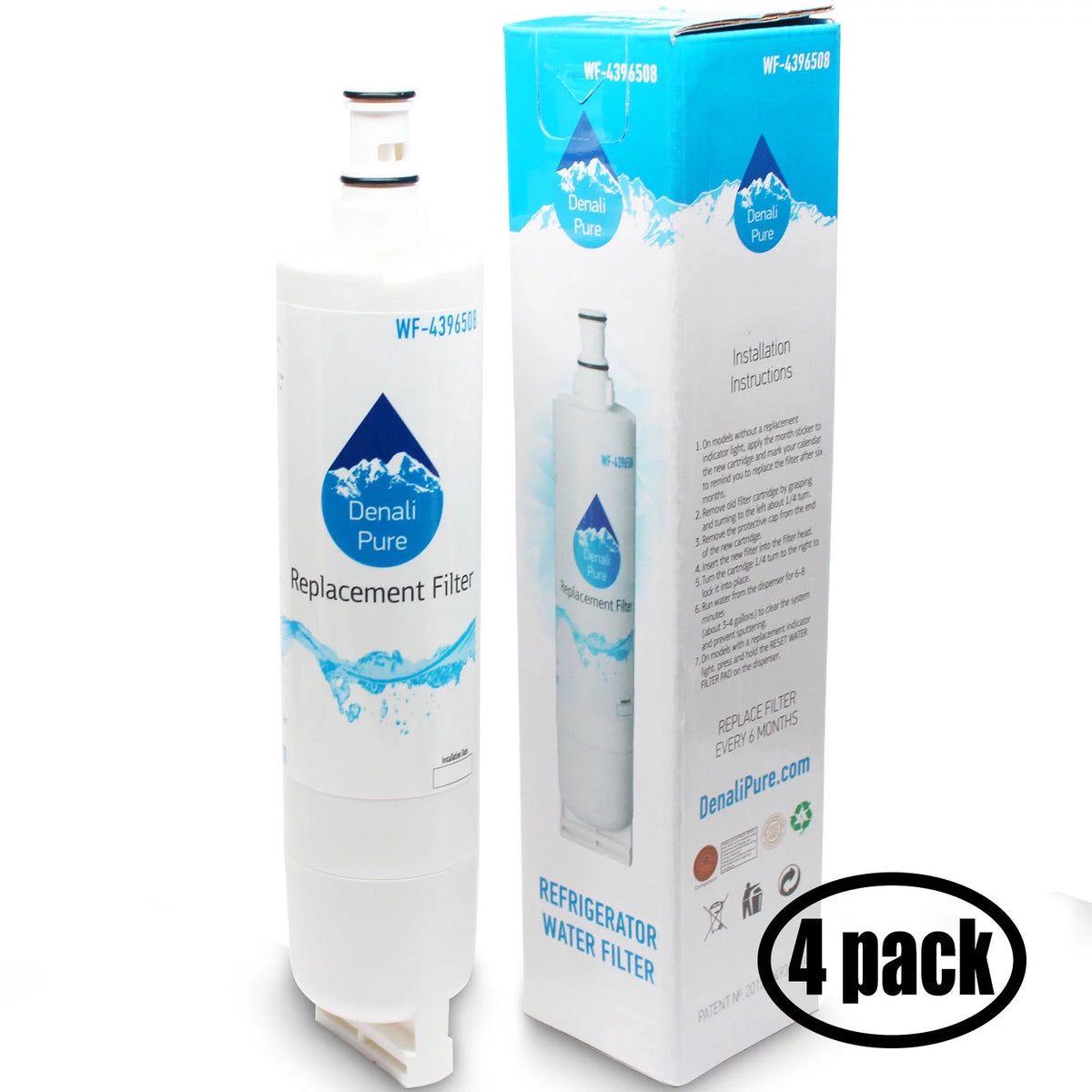 4-Pack Refrigerator Water Filter Cartridge V18339