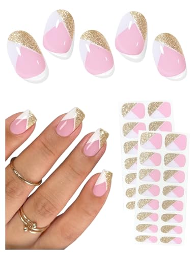 Semi Cured Gel Nail Strips, Christmas Green, 30 Pcs W964891