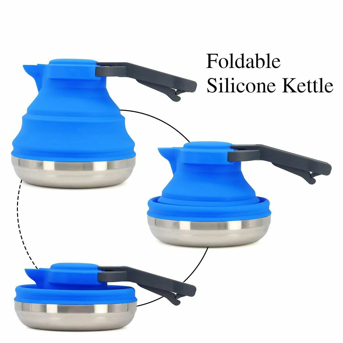 Portable Collapsible Camping Kettle 42 OZ Blue O44332