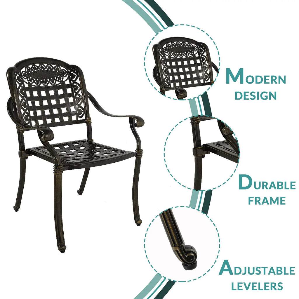 5 Piece All-Weather Cast Aluminum Patio Dining Set Y896843