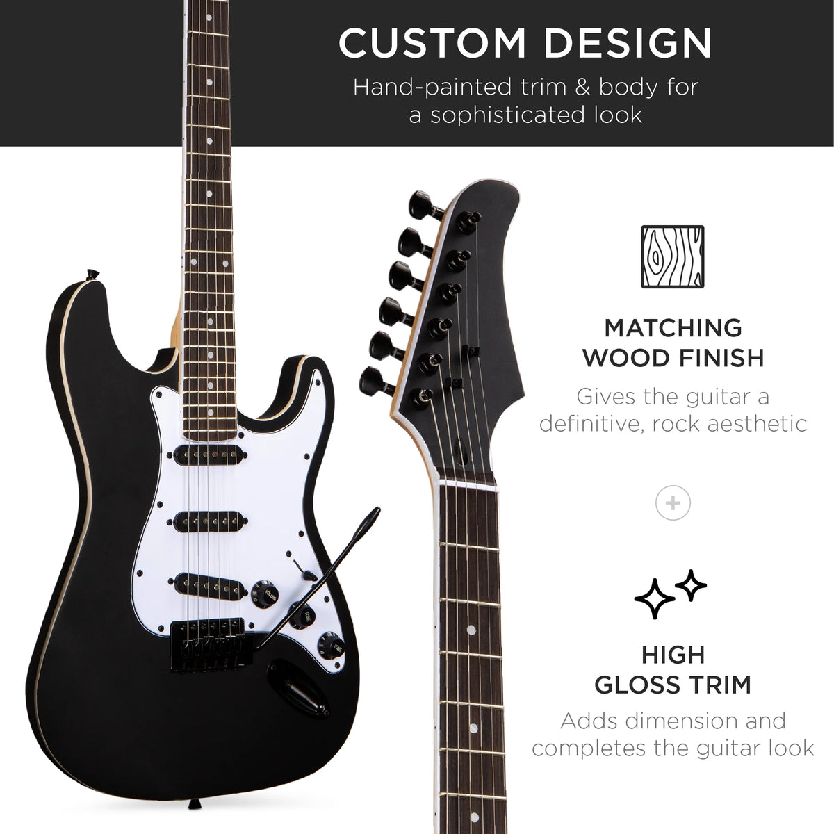 39in Full Size Beginner Electric Guitar Kit with Case A7183