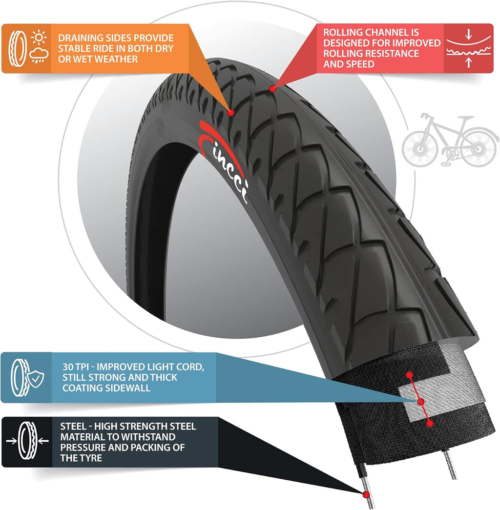 Pair 26 x 2.125 Inch Slick Foldable Tires A963