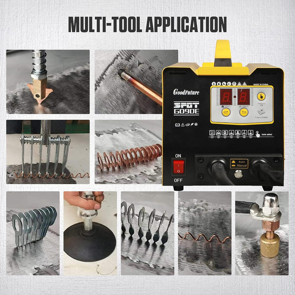 Vehicle Panel Spot Puller Dent Spotter 110V, 3500A Spot Dent Puller Welder, 3KW Car Body Stud Welding Machine Repair Tool Kit Q71135