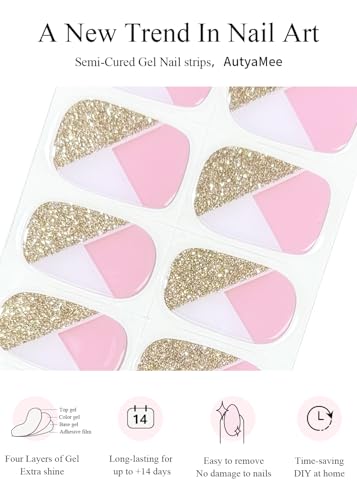 Semi Cured Gel Nail Strips, Christmas Green, 30 Pcs W964891
