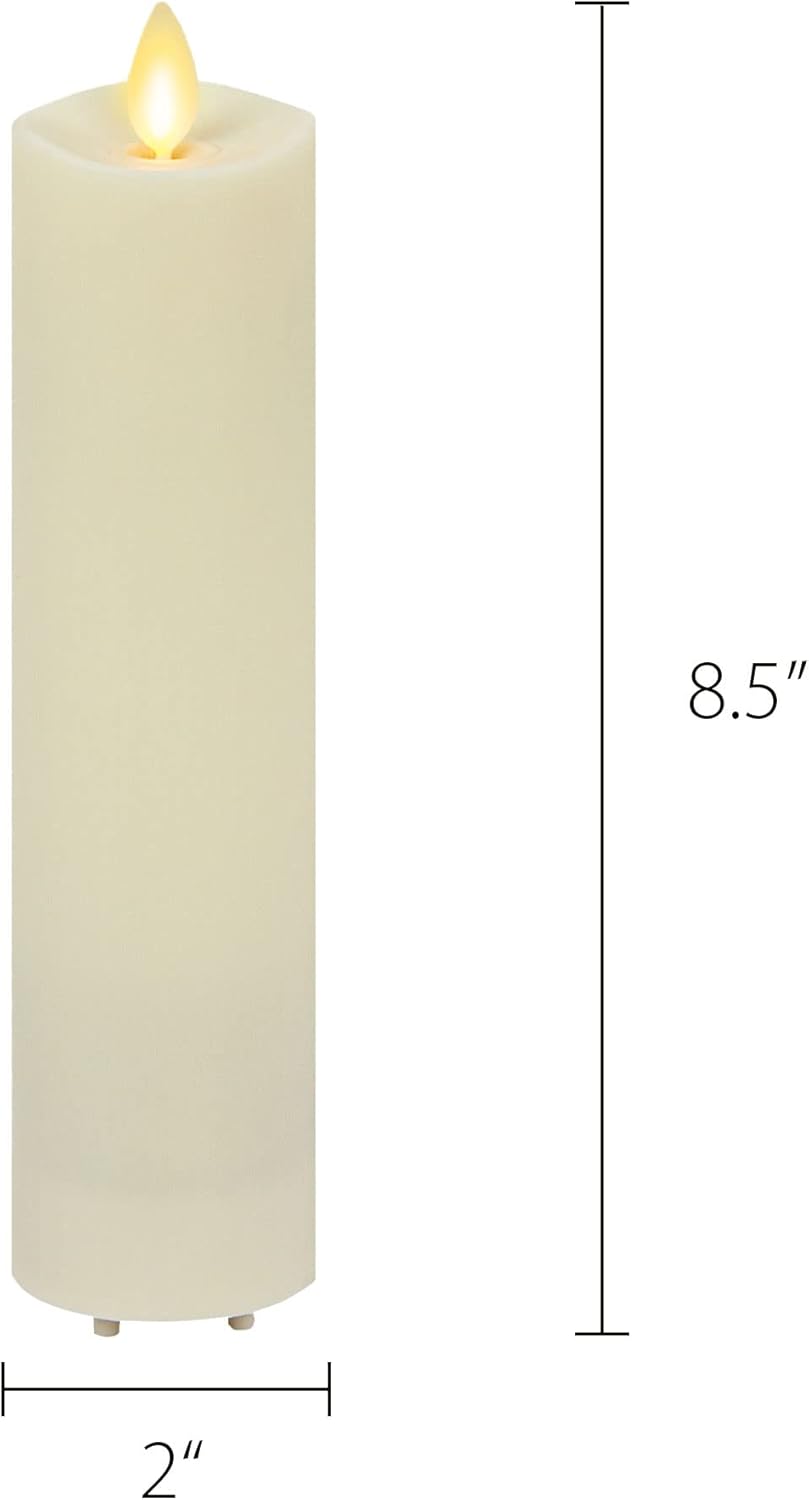 Set of 3 Flameless LED Pillar Candle with Remote Control, Ivory Z899037