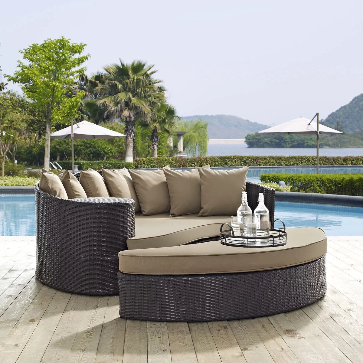 Espresso Mocha Outdoor Patio Daybed E2404
