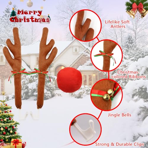 Car Reindeer Antler & Nose Christmas Decorations I63939