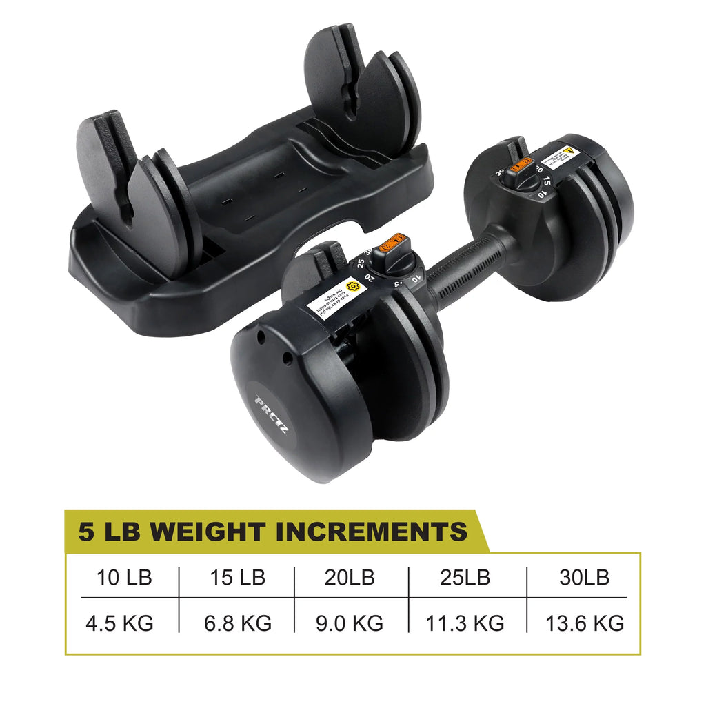 10-30lb Quick Select Adjustable Dumbbell Pair with Stand Y692