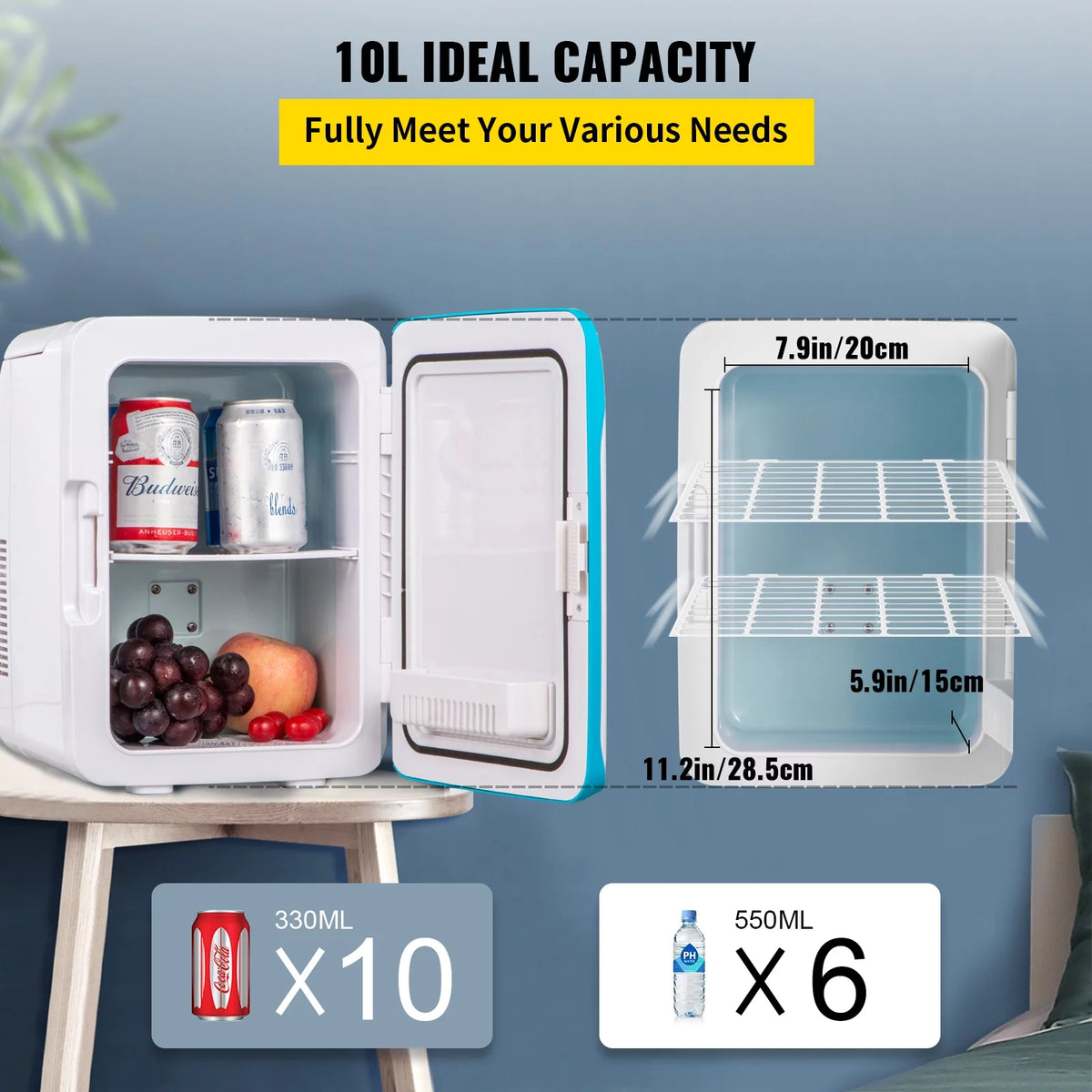 10 Liter Portable Cooler Warmer Mini Fridge S413