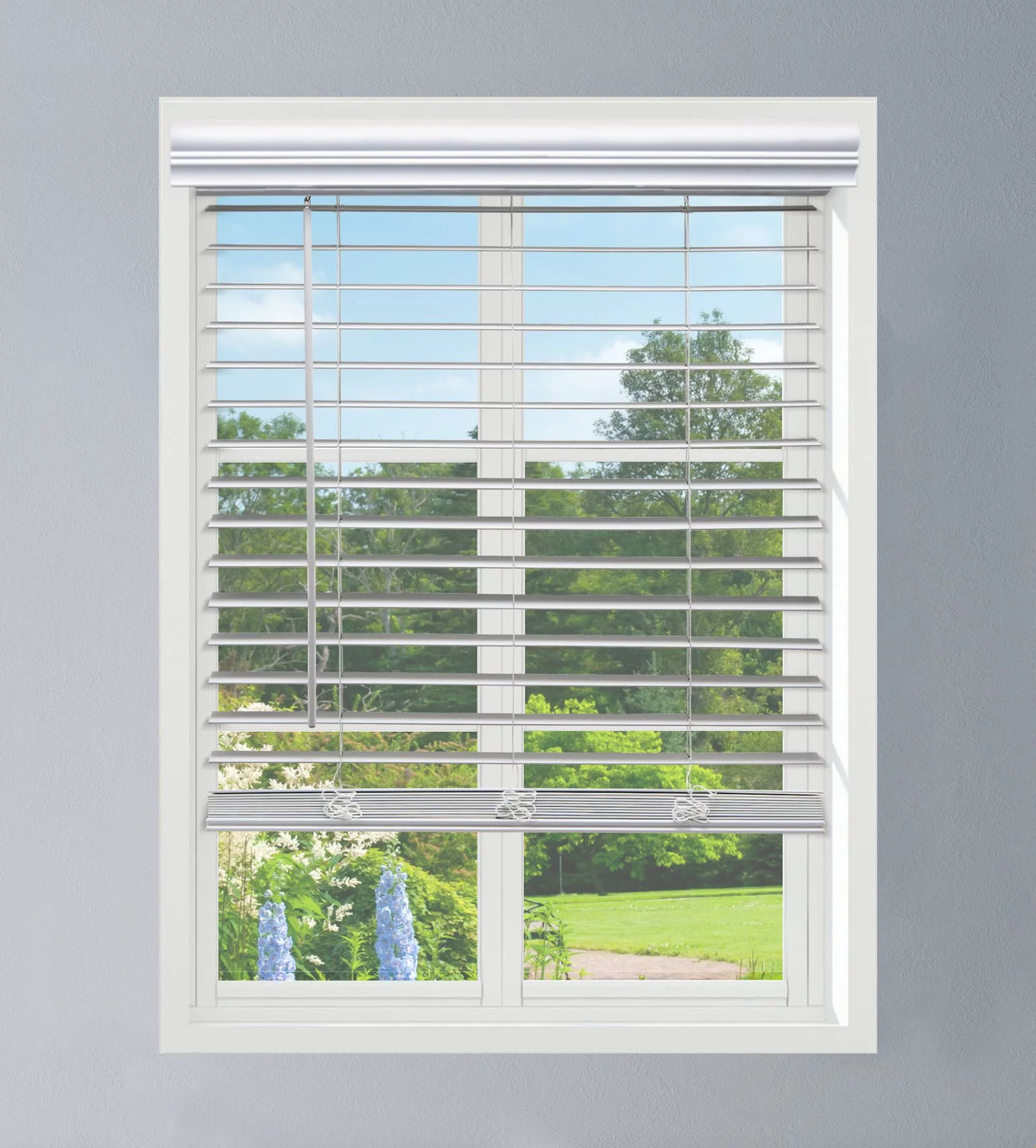 Custom Cordless Faux Wood Blinds W260695