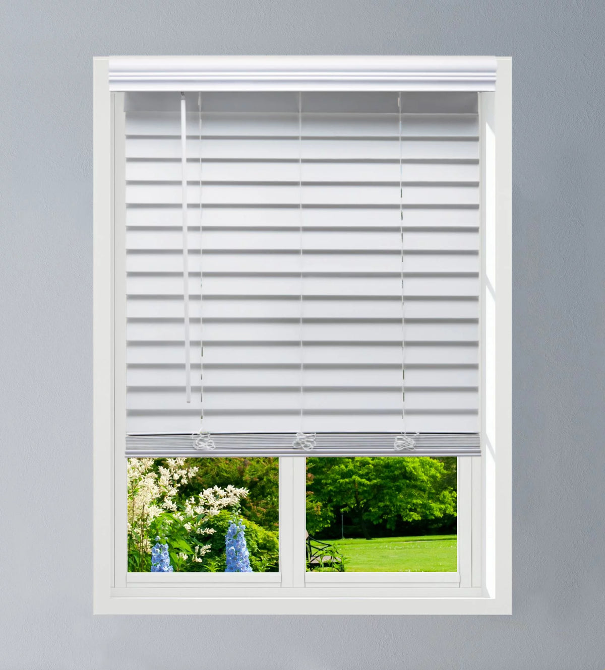Custom Cordless Faux Wood Blinds W260695