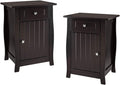 Brown Nightstand with Drawer and Storage Cabinet R702