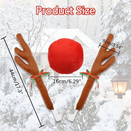Car Reindeer Antler & Nose Christmas Decorations I63939