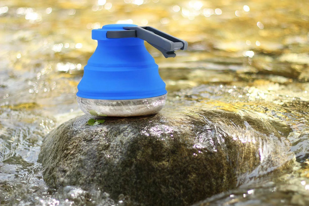 Portable Collapsible Camping Kettle 42 OZ Blue O44332